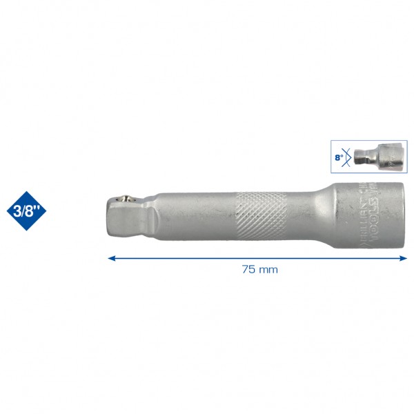 Brilliant Tools BT021911 3/8" otočné predĺženie, 75 mm